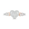 Thumbnail Image 2 of Multi-Diamond Center Heart Promise Ring 1/6 ct tw Sterling Silver & 10K Rose Gold