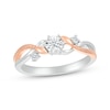 Thumbnail Image 1 of Diamond Twist Shank Promise Ring 1/10 ct tw Sterling Silver & 10K Rose Gold