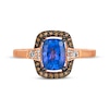 Thumbnail Image 4 of Le Vian Cushion-Cut Tanzanite Ring 1/4 ct tw Diamonds 14K Strawberry Gold