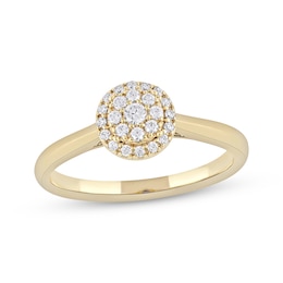 Diamond Halo Promise Ring 1/5 ct tw 10K Yellow Gold