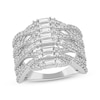 Thumbnail Image 0 of Baguette & Round-Cut Diamond Crossover Ring 2 ct tw 10K White Gold