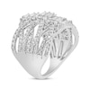 Thumbnail Image 1 of Baguette & Round-Cut Diamond Crossover Ring 2 ct tw 10K White Gold