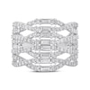 Thumbnail Image 2 of Baguette & Round-Cut Diamond Crossover Ring 2 ct tw 10K White Gold