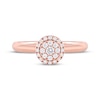 Thumbnail Image 3 of Diamond Double Halo Promise Ring 1/5 ct tw 10K Rose Gold