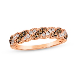 Le Vian Chocolate Twist Diamond Ring 1/3 ct tw 14K Strawberry Gold