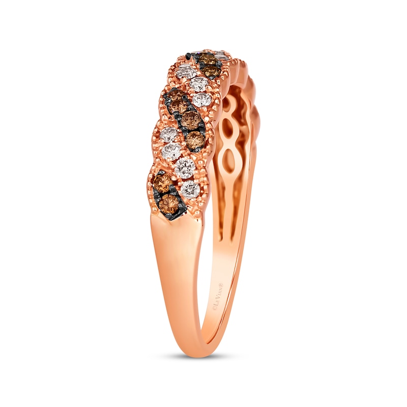 Main Image 2 of Le Vian Chocolate Twist Diamond Ring 1/3 ct tw 14K Strawberry Gold