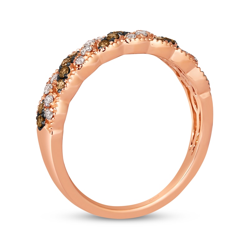 Main Image 3 of Le Vian Chocolate Twist Diamond Ring 1/3 ct tw 14K Strawberry Gold