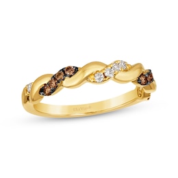 Le Vian Chocolate Twist Round-Cut Diamond Ring 1/3 ct tw 14K Honey Gold