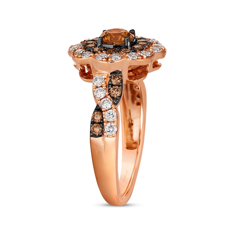 Main Image 2 of Le Vian Chocolate Twist Diamond Ring 1-1/3 ct tw 14K Strawberry Gold