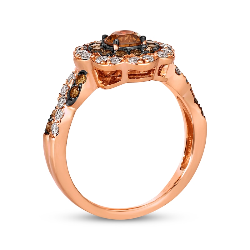 Main Image 3 of Le Vian Chocolate Twist Diamond Ring 1-1/3 ct tw 14K Strawberry Gold