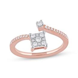 Multi-Diamond Bypass Promise Ring 1/4 ct tw 10K Rose Gold