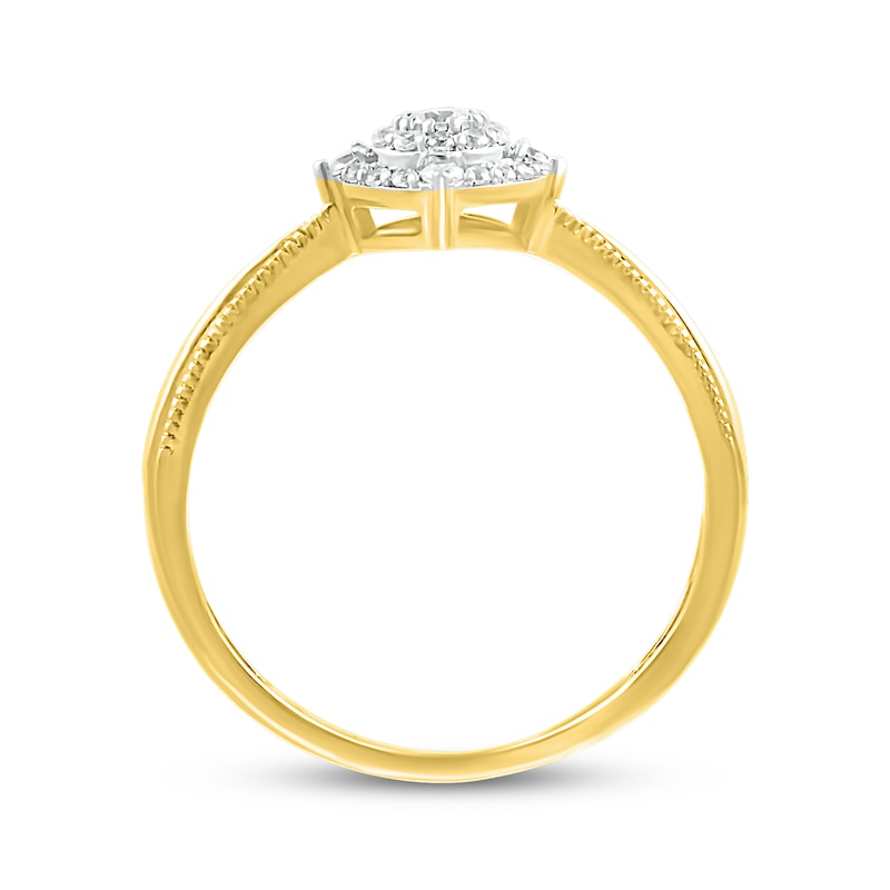 Main Image 3 of Multi-Diamond Center Promise Ring 1/5 ct tw 10K Yellow Gold