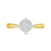 Thumbnail Image 4 of Diamond Halo Promise Ring 1/5 ct tw 10K Yellow Gold