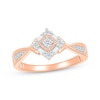 Thumbnail Image 1 of Round & Baguette-Cut Diamond Twist Shank Promise Ring 1/5 ct tw 10K Rose Gold