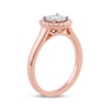 Thumbnail Image 2 of Baguette & Round-Cut Diamond Halo Promise Ring 1/4 ct tw 10K Rose Gold