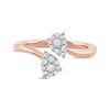 Thumbnail Image 2 of Toi et Moi Diamond Teardrop Bypass Promise Ring 1/5 ct tw 10K Rose Gold
