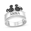 Thumbnail Image 0 of Disney Treasures Mickey & Minnie Mouse Black & White Diamond Ring 1/4 ct tw Sterling Silver