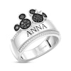 Thumbnail Image 1 of Disney Treasures Mickey & Minnie Mouse Black & White Diamond Ring 1/4 ct tw Sterling Silver