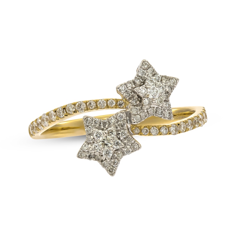 Main Image 1 of Round-Cut Diamond Stars Bypass Ring 1/3 ct tw 10K Yellow Gold