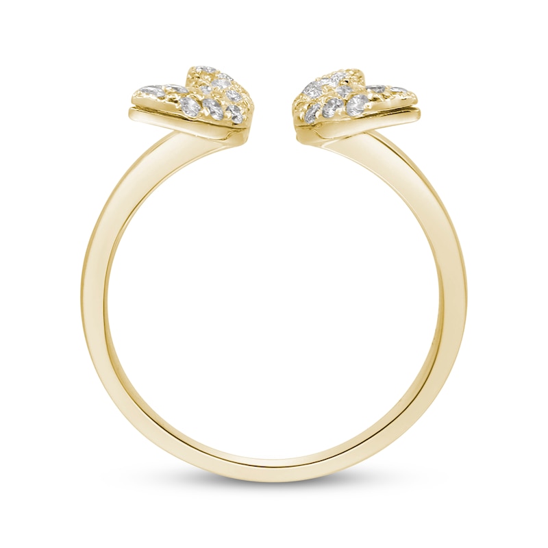 Main Image 2 of Round-Cut Diamond Deconstructed Open Butterfly Ring 3/8 ct tw 10K Yellow Gold