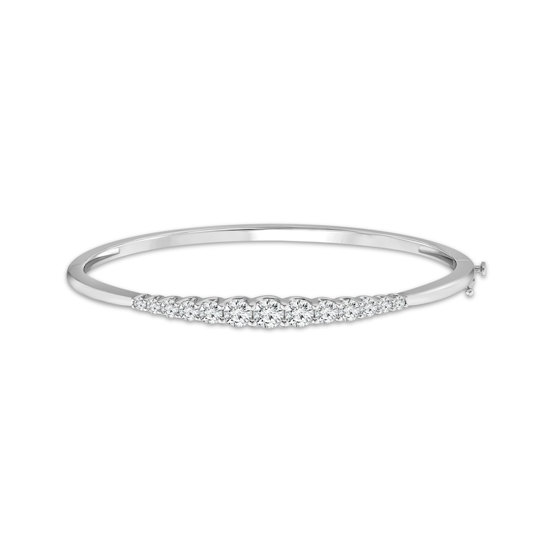 Main Image 1 of Lab-Grown Diamonds by KAY Round-Cut Bangle Bracelet 2 ct tw 14K White Gold