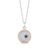 Thumbnail Image 1 of Hallmark Diamonds Moon & Star Blue Sapphire Necklace 1/15 ct tw Sterling Silver & 10K Rose Gold 18”