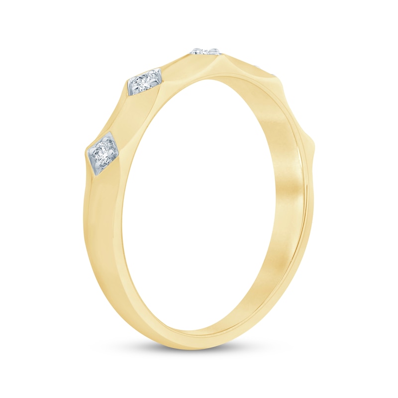 Main Image 2 of Now + Forever Diamond Angled Anniversary Band 1/10 ct tw 10K Yellow Gold