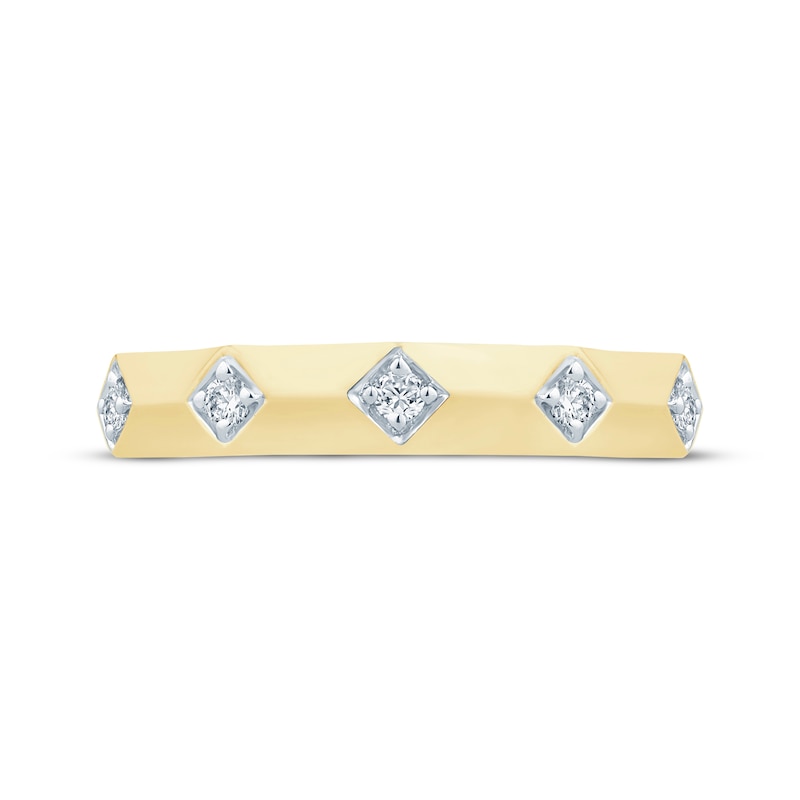 Main Image 3 of Now + Forever Diamond Angled Anniversary Band 1/10 ct tw 10K Yellow Gold