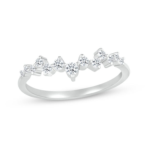 Round-Cut Diamond Scatter Ring 1/4 ct tw 10K White Gold | Kay