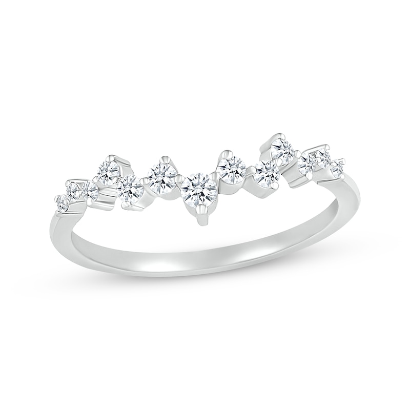 Main Image 1 of Round-Cut Diamond Scatter Ring 1/4 ct tw 10K White Gold