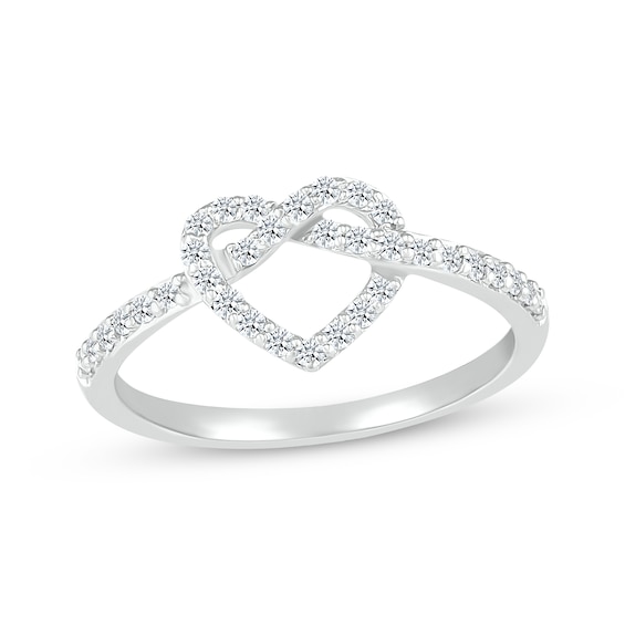 Diamond Infinity Ring Sterling Silver