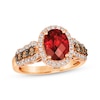 Thumbnail Image 1 of Le Vian Chocolate Waterfall Oval-Cut Garnet Ring 3/4 ct tw Diamonds 14K Strawberry Gold