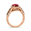 Thumbnail Image 2 of Le Vian Chocolate Waterfall Oval-Cut Garnet Ring 3/4 ct tw Diamonds 14K Strawberry Gold