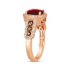 Thumbnail Image 3 of Le Vian Chocolate Waterfall Oval-Cut Garnet Ring 3/4 ct tw Diamonds 14K Strawberry Gold