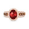 Thumbnail Image 4 of Le Vian Chocolate Waterfall Oval-Cut Garnet Ring 3/4 ct tw Diamonds 14K Strawberry Gold