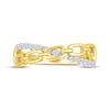 Thumbnail Image 4 of Round-Cut Diamond Paperclip Crossover Ring 1/6 ct tw 10K Yellow Gold