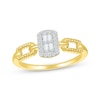 Thumbnail Image 1 of Baguette & Round-Cut Diamond Paperclip Links Ring 1/6 ct tw 10K Yellow Gold