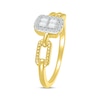 Thumbnail Image 2 of Baguette & Round-Cut Diamond Paperclip Links Ring 1/6 ct tw 10K Yellow Gold