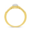 Thumbnail Image 3 of Baguette & Round-Cut Diamond Paperclip Links Ring 1/6 ct tw 10K Yellow Gold