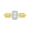 Thumbnail Image 4 of Baguette & Round-Cut Diamond Paperclip Links Ring 1/6 ct tw 10K Yellow Gold