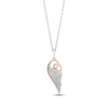 Thumbnail Image 1 of Hallmark Diamonds Wing Necklace 1/15 ct tw Sterling Silver & 10K Rose Gold 18”