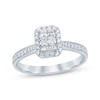 Thumbnail Image 0 of Vintage-Style Princess & Round-Cut Multi-Diamond Center Engagement Ring 1/2 ct tw 14K White Gold