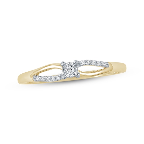 Round-Cut Diamond Split Shank Promise Ring 1/20 ct tw 10K Yellow Gold