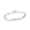 Thumbnail Image 1 of Round-Cut Diamond Solitaire Sculpted Shank Promise Ring 1/15 ct tw 10K White Gold