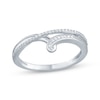 Thumbnail Image 1 of Round-Cut Diamond Looping Crossover Ring 1/8 ct tw 10K White Gold