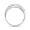 Thumbnail Image 2 of Round-Cut Diamond Looping Crossover Ring 1/8 ct tw 10K White Gold