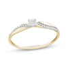 Thumbnail Image 1 of Diamond Accent Swirl Pinched Shank Promise Ring 10K Yellow Gold