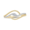 Thumbnail Image 1 of Round-Cut Diamond Bypass Beaded Ring 1/8 ct tw 10K Yellow Gold