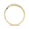 Thumbnail Image 2 of Round-Cut Diamond Bypass Beaded Ring 1/8 ct tw 10K Yellow Gold