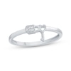 Thumbnail Image 1 of Diamond Accent Lock & Key Promise Ring 10K White Gold